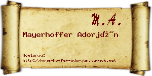 Mayerhoffer Adorján névjegykártya